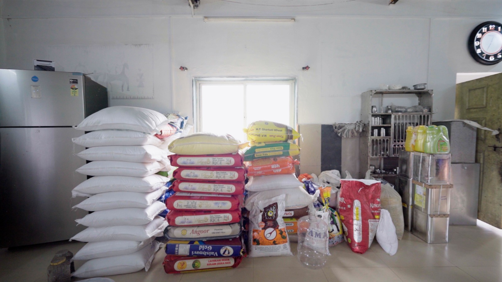 Packed grain ready for dispatch